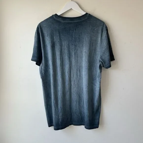 GUESS Men’s Acid Washed Tonal Logo Appliqué Crewneck Short Sleeve T-Shirt Casual - Picture 3 of 9